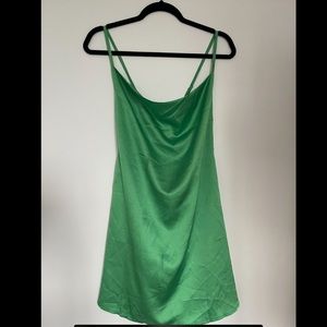 PLT green slip dress cross cross back - size US 8
